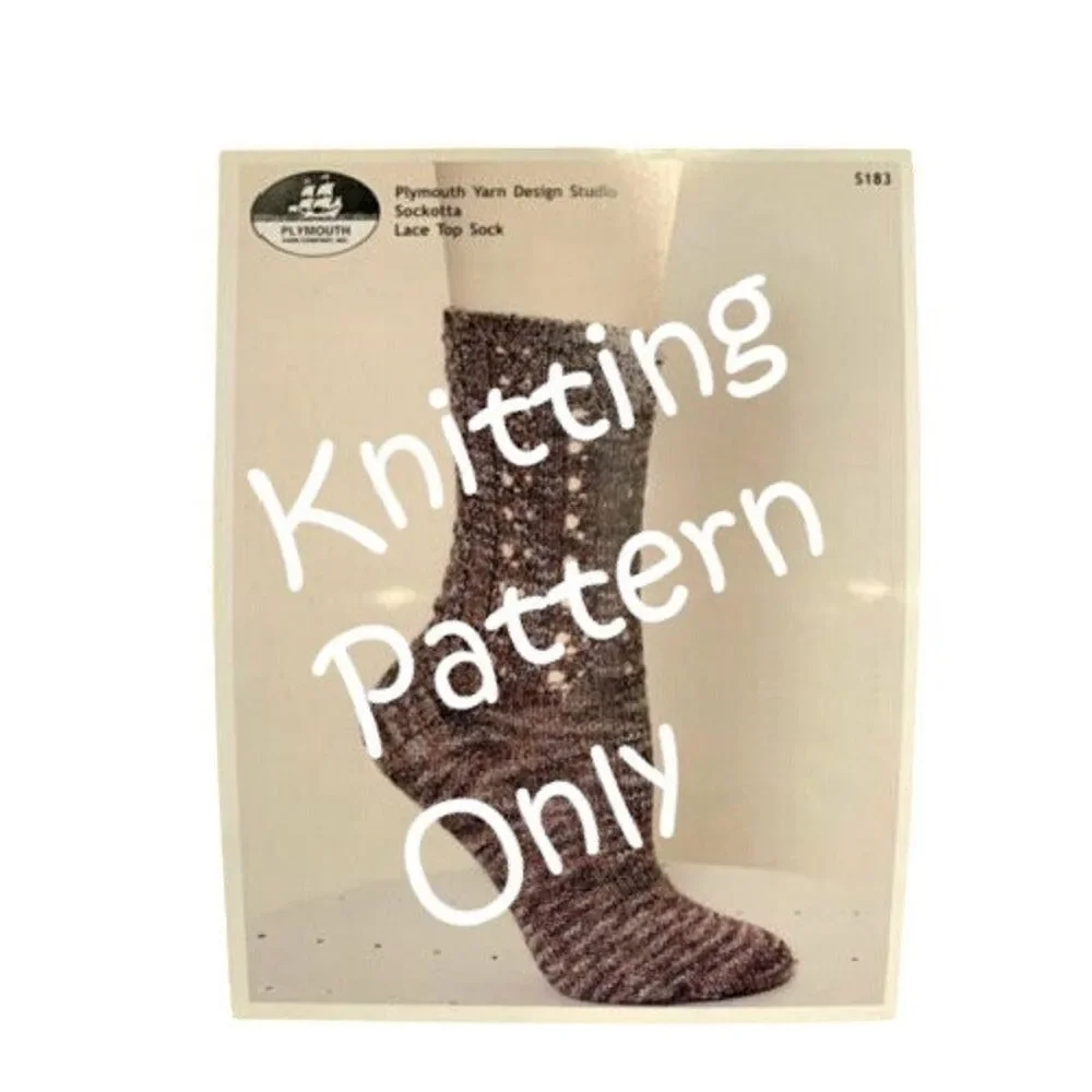 New Plymouth Yarn Design Studio S183 Sockotta Lace Top Sock Knitting Pattern